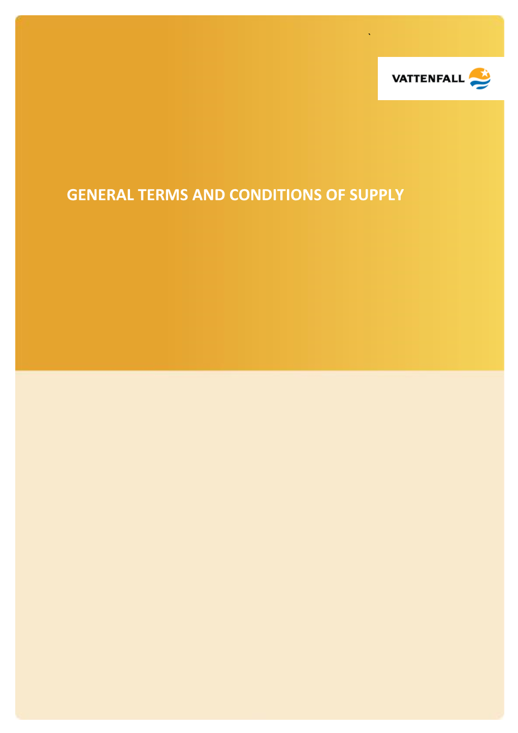 General Terms and Conditions of Supply