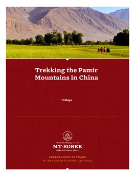 Trekking the Pamir Mountains in China