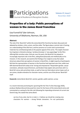 Properties of a Lady: Public Perceptions of Women in the James Bond Franchise