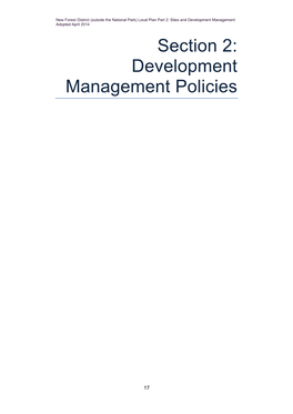Section 2: Development Management Policies