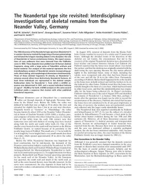 The Neandertal Type Site Revisited: Interdisciplinary Investigations of Skeletal Remains from the Neander Valley, Germany