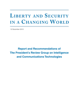 Liberty and Security in a Changing World