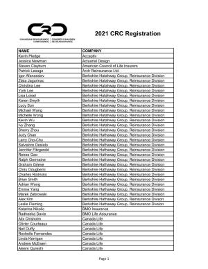 2021 CRC Registration