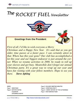 Rocket Fuel Newsletter December 2007