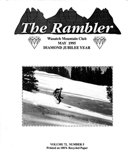 • Wasatch Mountain Club MAY 1995 DIAMOND JUBILEE YEAR