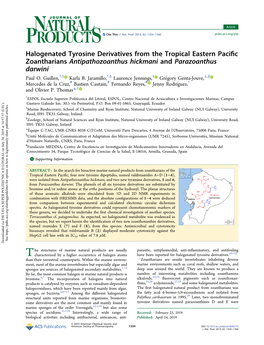 Halogenated Tyrosine Derivatives from the Tropical Eastern Pacific