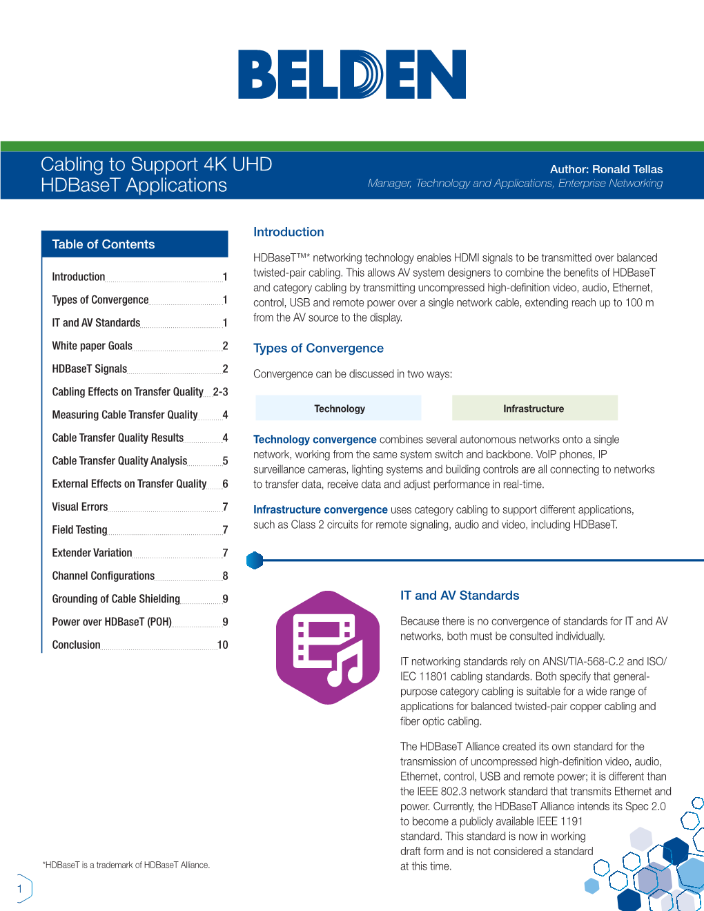 Cabling to Support 4K UHD Hdbaset Applications | WP00033 | BAVS BDC 0217 a AG