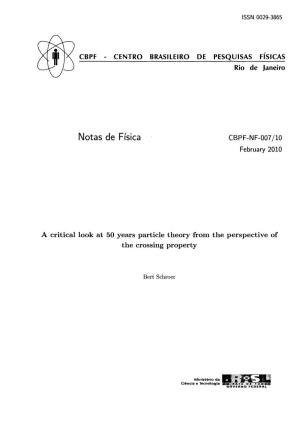 Notas De Física CBPF-NF-007/10 February 2010