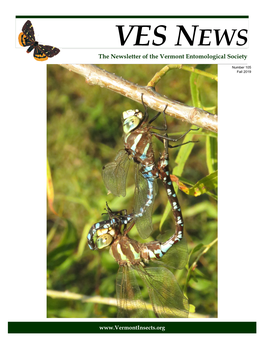 VES NEWS the Newsletter of the Vermont Entomological Society