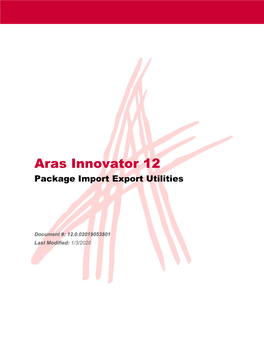 Aras Innovator 12 Package Import Export Utilities