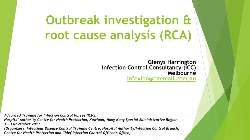 Outbreak Investigation & Root Cause Analysis (RCA) - DocsLib