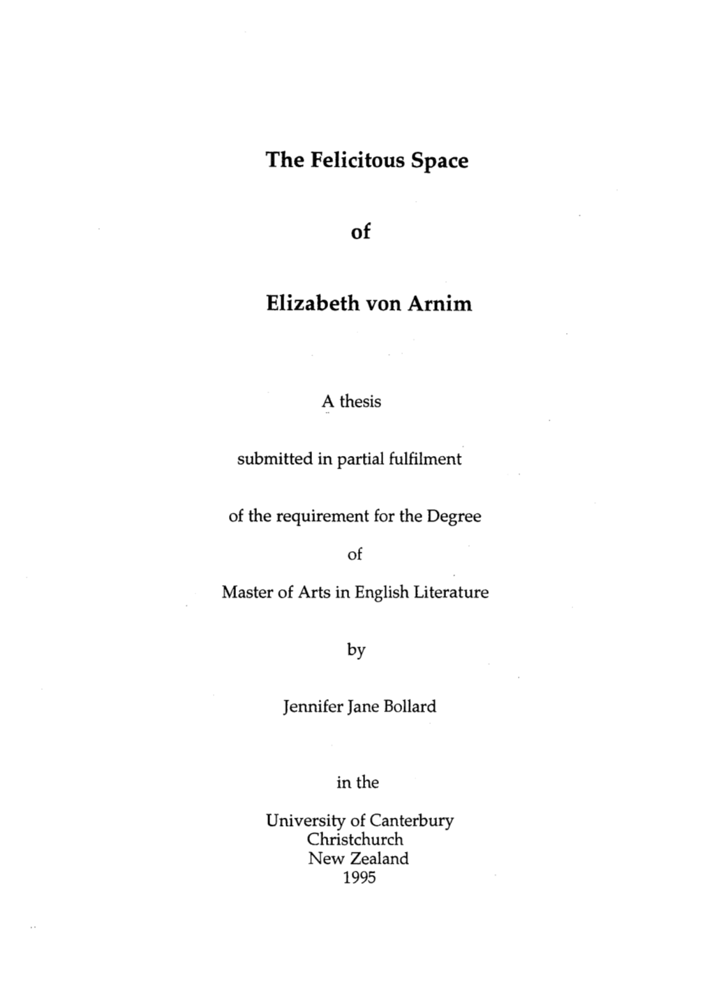 The Felicitous Space of Elizabeth Von Arnim