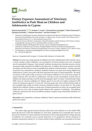 Dietary Exposure Assessment of Veterinary Antibiotics in Pork Meat on Children and Adolescents in Cyprus