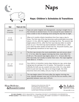 Naps: Children's Schedules & Transitions