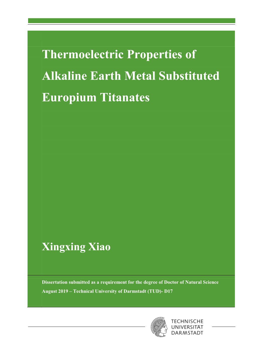 Thermoelectric Properties of Alkaline Earth Metal Substituted Europium Titanates