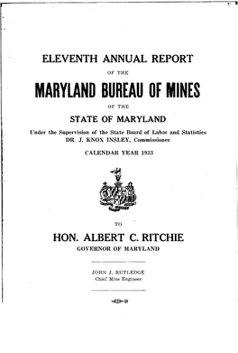 Hon. Albert C. Ritchie Governor of Maryland