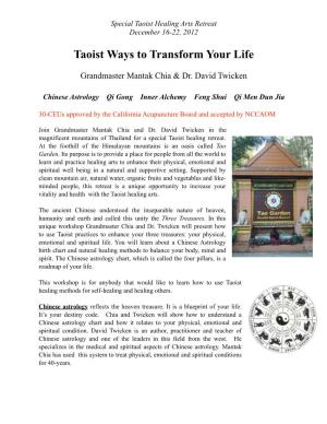 Taoist Ways to Transorm You Life