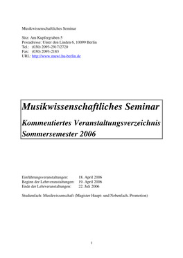 Musikwissenschaftliches Seminar