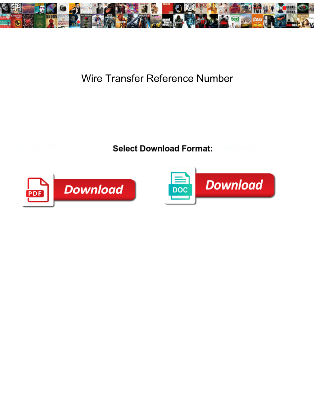 Wire Transfer Reference Number