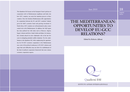 The Mediterranean: Opportunities to Develop EU-GCC Relations?”, Rome, 10-11 December 2009 77