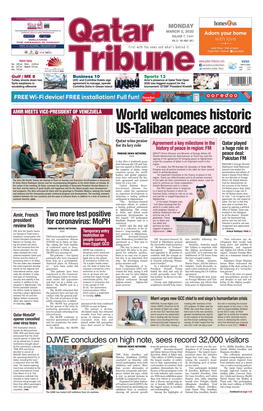 World Welcomes Historic US-Taliban Peace Accord