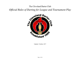 Official Rules of Darting for League and Tournament Play