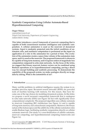 Symbolic Computation Using Cellular Automata-Based Hyperdimensional Computing