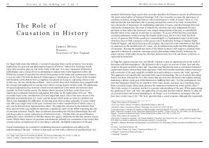 The Role of Causation in History 73