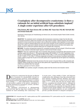 Cranioplasty After Decompressive Craniectomy: Is There a Rationale for an Initial Artificial Bone-Substitute Implant? a Single-Center Experience After 631 Procedures