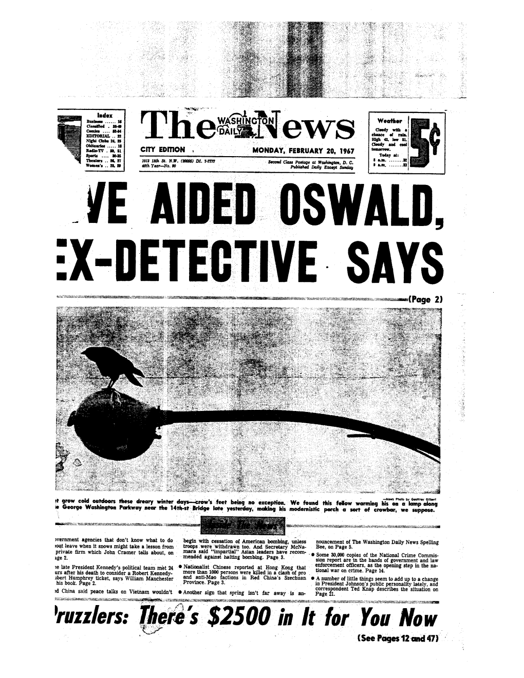 Ie AIDED OSWALD, EX-DETECTIVE SAYS