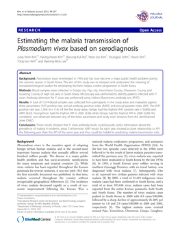 Estimating the Malaria Transmission of Plasmodium Vivax Based On