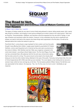 The Road to Vertigo: the Suppression and Eventual Rise of Mature Comics and Their Readers | Sequart Organization