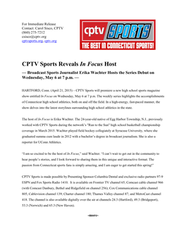 CPTV Sports Reveals in Focus Host