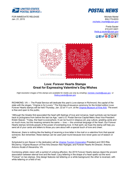 Love: Forever Hearts Stamps Great for Expressing Valentine's Day Wishes