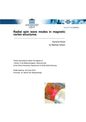 Radial Spin Wave Modes in Magnetic Vortex Structures