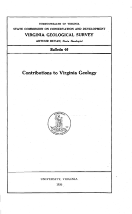 Contributions to Virginia Geology