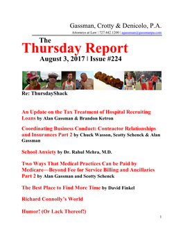 Thursday Report August 3, 2017 ǀ Issue #224