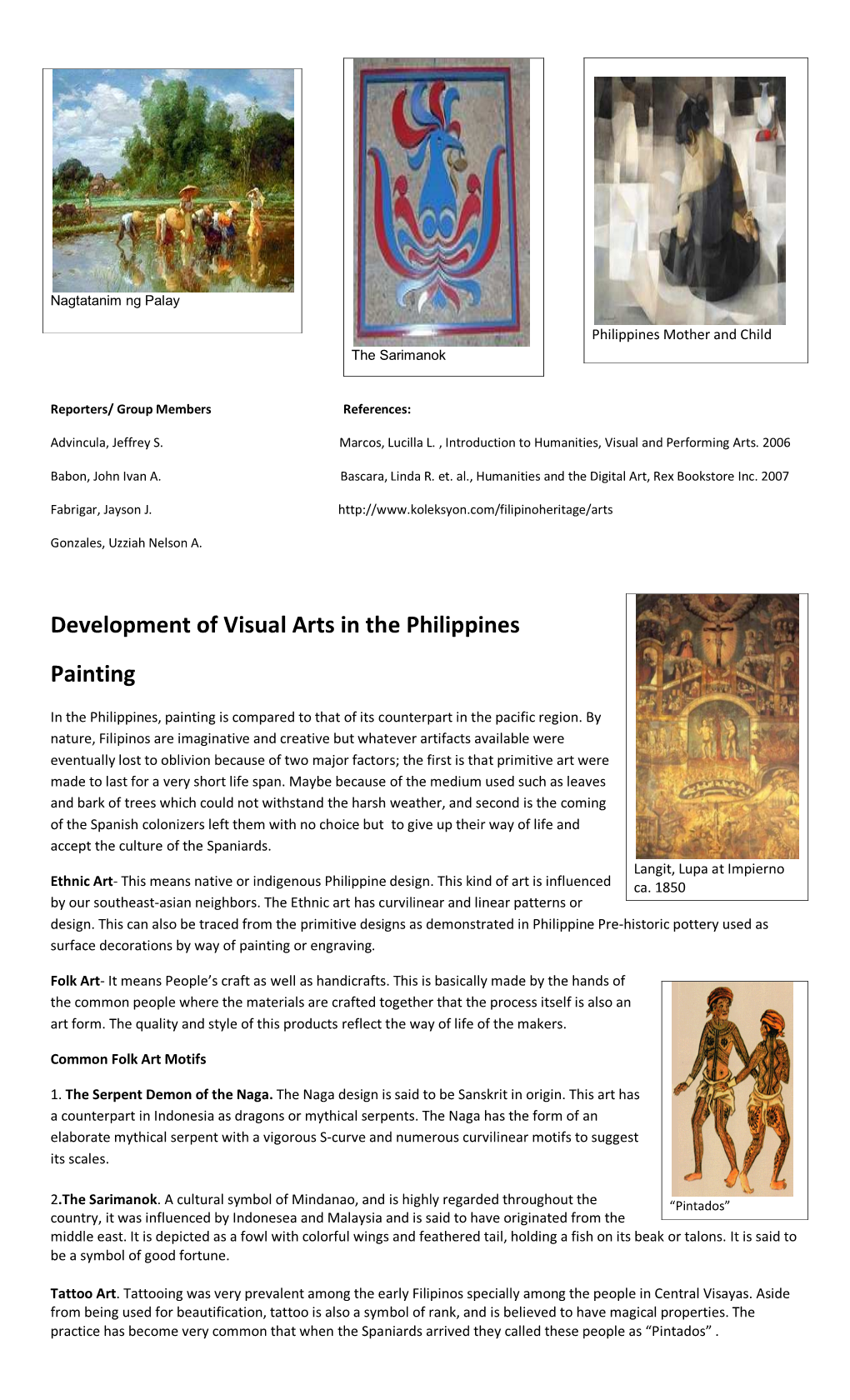 write a brief essay discussing visual art in the philippines