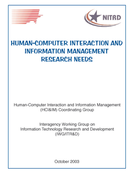 Human-Computer Interaction and Information Management Research