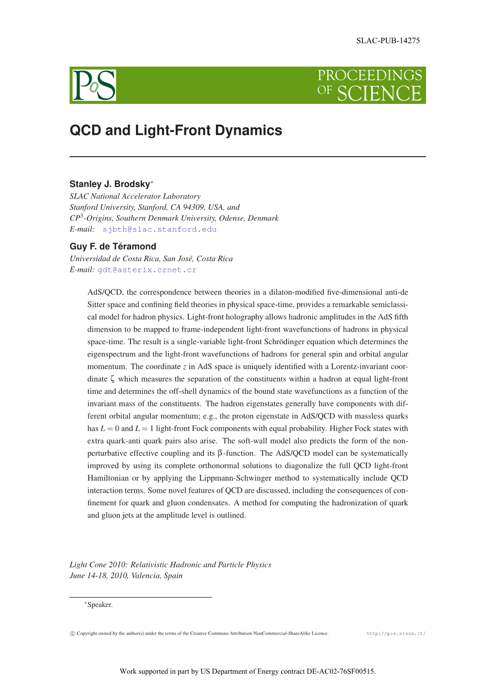 QCD and Light-Front Dynamics
