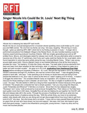 Singer Nicole Iris Could Be St. Louis' Next Big Thing