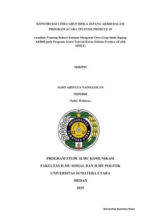 Program Studi Ilmu Komunikasi Fakultas Ilmu Sosial Dan Ilmu Politik Universitas Sumatera Utara