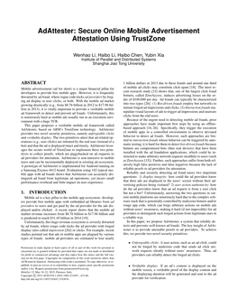 Adattester: Secure Online Mobile Advertisement Attestation Using Trustzone