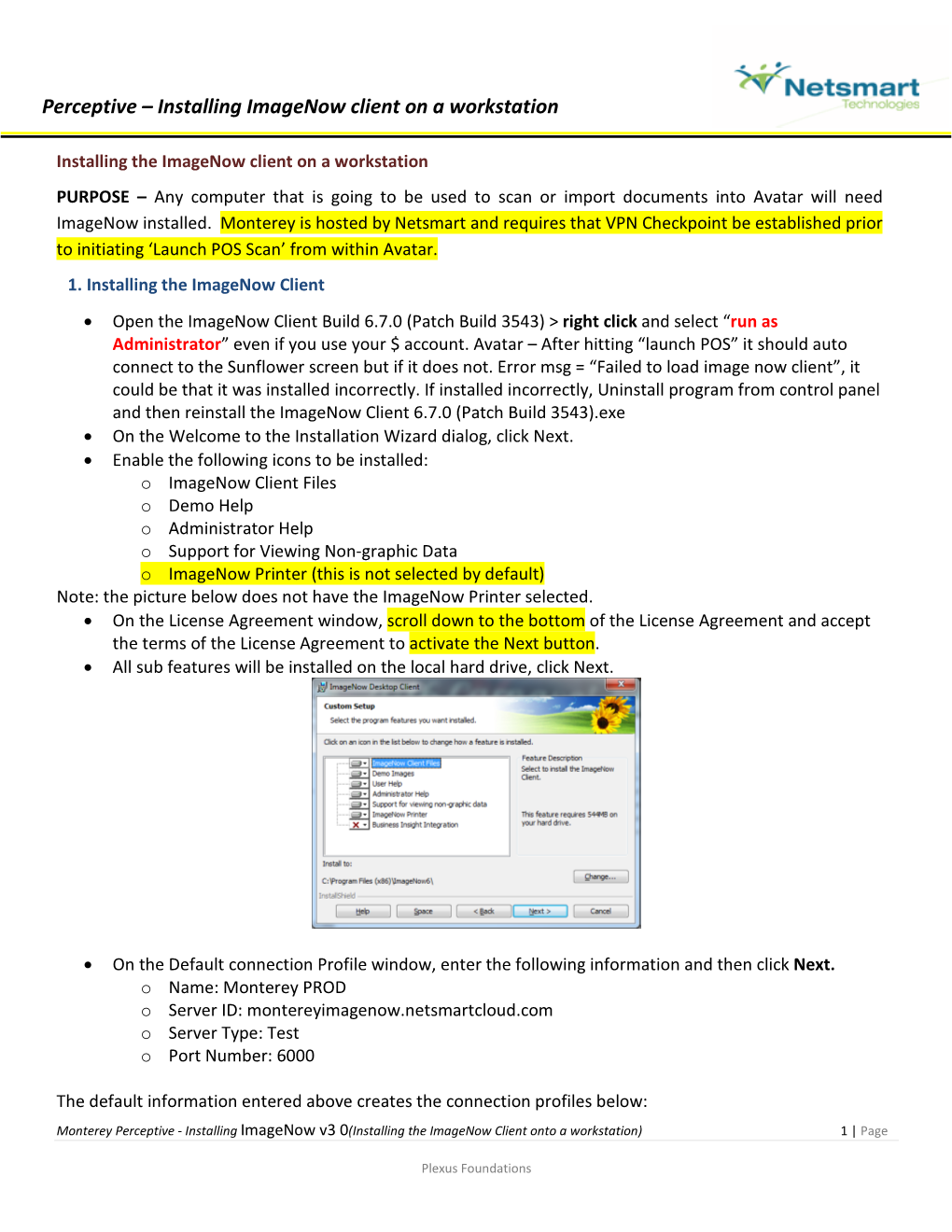 Perceptive – Installing Imagenow Client on a Workstation