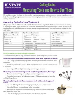 Measuring Tools and How to Use Them