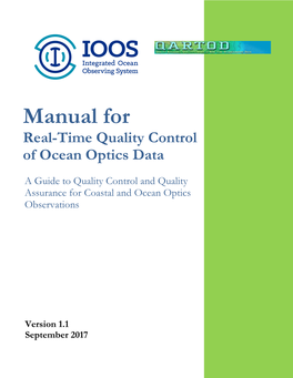 Manual for Real-Time Quality Control of Ocean Optics Data