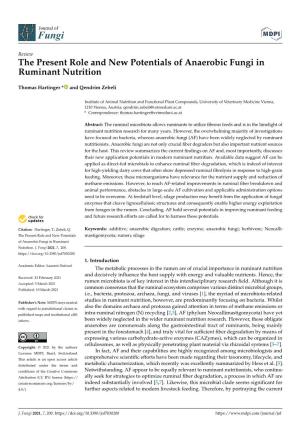 The Present Role and New Potentials of Anaerobic Fungi in Ruminant Nutrition