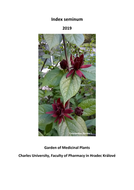 Page 1 Index Seminum 2019 Garden of Medicinal Plants Charles