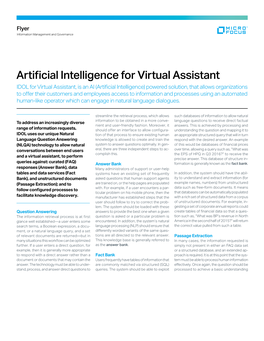 Artificial Intelligence for Virtual Assistant