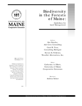 Biodiversity in the Forests of Maine: Guidelines for Land Management